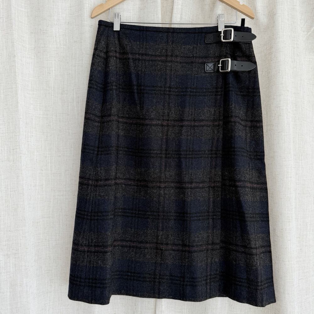Celtic & Co Celt Kilt Skirt UK 14 US 10 Wool Tartan Plaid Wrap Belted Scotland